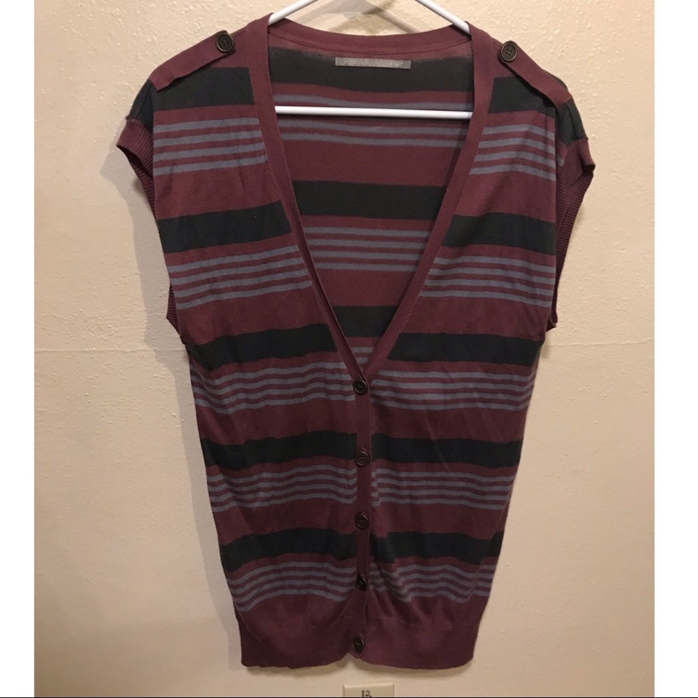 Long striped sweater vest